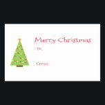 Whimsical Christmas Gift Tags Rechthoekige Sticker<br><div class="desc">Een kleurrijke en leuke weergave van een kerstboom geeft dit label een grillig en warm kerstgevoel. Een breed scala aan andere cadeau labels en producten zijn beschikbaar in mijn winkel.</div>