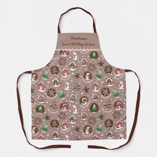 Whimsical Christmas Gingerbread Holiday Baking  Schort (Voorkant)