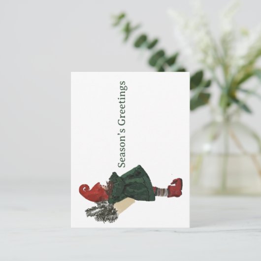 Whimsical Christmas Gnome Briefkaart - Groet (Staand voorkant)
