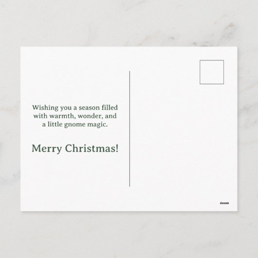 Whimsical Christmas Gnome Briefkaart - Groet (Achterkant)