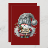 🎅 Whimsical Christmas Gnome Feestdagenkaart (Voorkant / Achterkant)