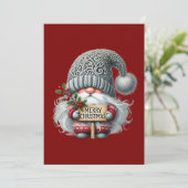 🎅 Whimsical Christmas Gnome Feestdagenkaart (Staand voorkant)