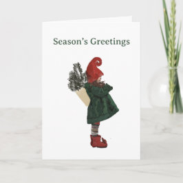 Whimsical Christmas Gnome Kaart - Feestelijke Groe
