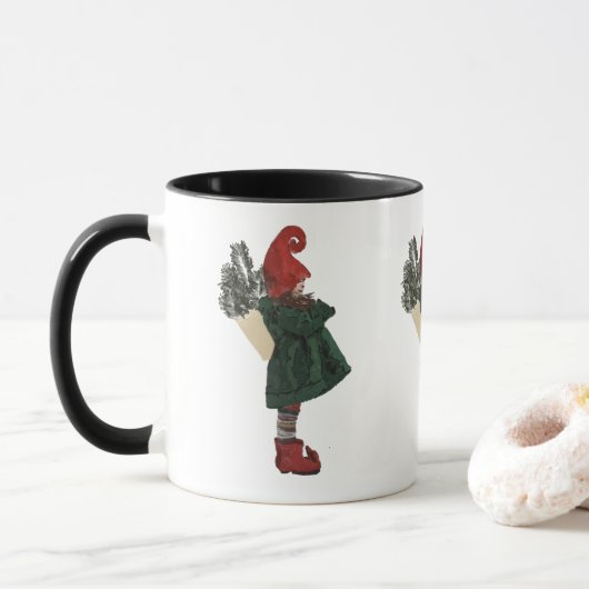 Whimsical Christmas Gnome Mok – Koffie en thee kop (Met donut)