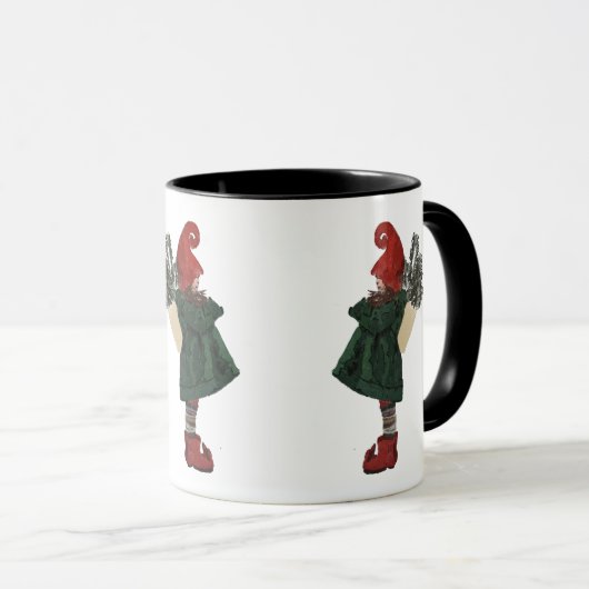 Whimsical Christmas Gnome Mok – Koffie en thee kop (Voorkant rechts)