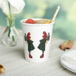 Whimsical Christmas Gnome Paper Cups Papieren Bekers