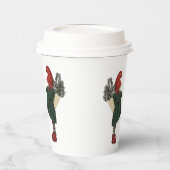 Whimsical Christmas Gnome Paper Cups Papieren Bekers (Links)