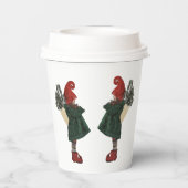 Whimsical Christmas Gnome Paper Cups Papieren Bekers (Achterkant)