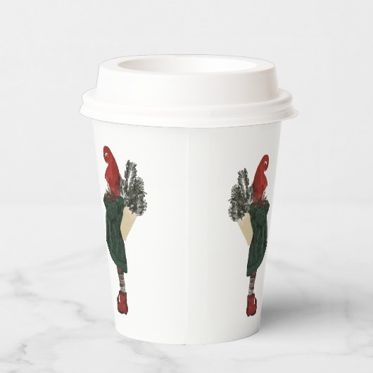 Whimsical Christmas Gnome Paper Cups Papieren Bekers (Rechts)