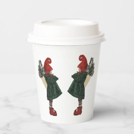 Whimsical Christmas Gnome Paper Cups Papieren Bekers