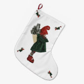 Whimsical Christmas Gnome Stocking Grote Kerstsok (Voorkant (Hangend))