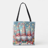 Whimsical Christmas Gnome Tote Bag (Achterkant)