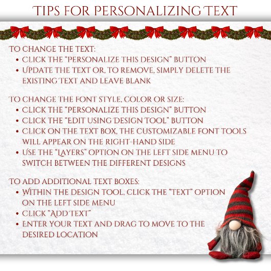 Whimsical Christmas Gnome Wrapping Paper Set van 3