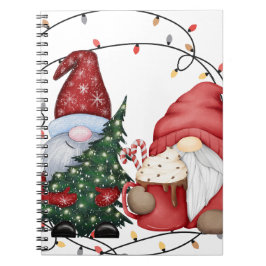 Whimsical Christmas Gnomes Scandinavische vakantie Notitieboek