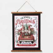 Whimsical Christmas Gnomes with Cocoa & Joy  Hangend Wandkleed (Voorkant)