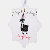 Whimsical Christmas Goat  Ornament Kaart (Links)