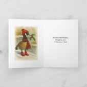 Whimsical Christmas Goose  Feestdagen Kaart (Binnen)