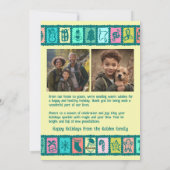 Whimsical Christmas Grid Cute Custom 2 PHOTO  Feestdagenkaart (Achterkant)