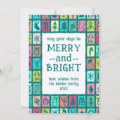 Whimsical Christmas Grid Cute Custom 2 PHOTO Feestdagenkaart (Voorkant)