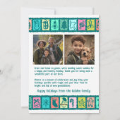 Whimsical Christmas Grid Cute Custom 2 PHOTO Feestdagenkaart (Achterkant)