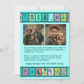 Whimsical Christmas Grid Cute Custom 2 PHOTO Feestdagenkaart (Achterkant)