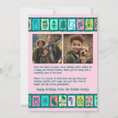 Whimsical Christmas Grid Cute Custom 2 PHOTO  Feestdagenkaart (Achterkant)