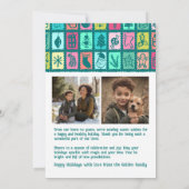 Whimsical Christmas Grid Cute Custom 3 PHOTO  Feestdagenkaart (Achterkant)