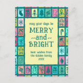 Whimsical Christmas Grid Cute Custom Feestdagenkaart (Voorkant)