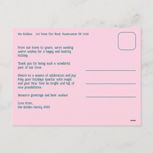 Whimsical Christmas Grid Cute Custom Feestdagenkaart (Achterkant)