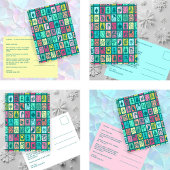 Whimsical Christmas Grid Cute Custom  Feestdagenkaart