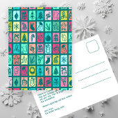 Whimsical Christmas Grid Cute Custom  Feestdagenkaart