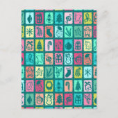 Whimsical Christmas Grid Cute Custom Feestdagenkaart (Voorkant)