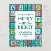 Whimsical Christmas Grid Cute Custom Feestdagenkaart (Voorkant)