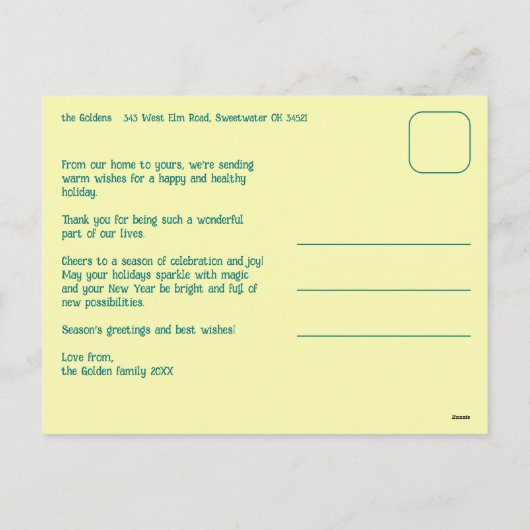 Whimsical Christmas Grid Cute Custom  Feestdagenkaart (Achterkant)