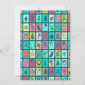 Whimsical Christmas Grid Cute Custom HOLIDAY PARTY Kaart (Achterkant)