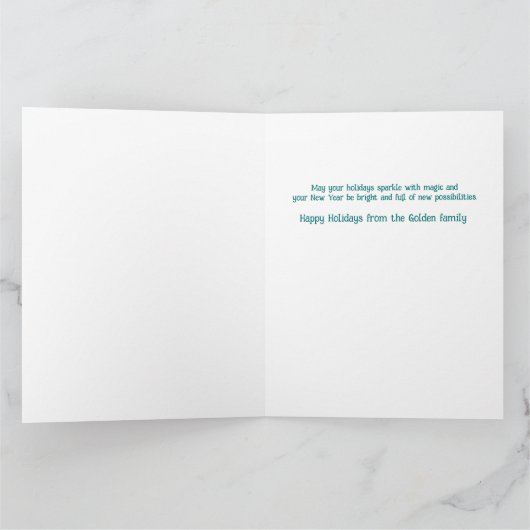 Whimsical Christmas Grid Cute Custom Message Kaart (Binnen)