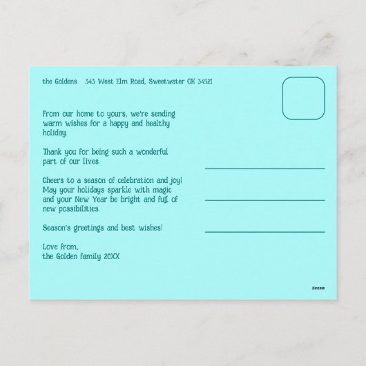 Whimsical Christmas Grid Cute Custom Photo Feestdagenkaart (Achterkant)