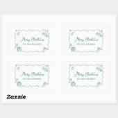 Whimsical Christmas Hand Drawn Scribble Minimalist Rechthoekige Sticker (Vel)