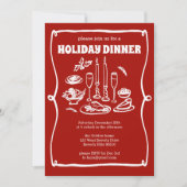 Whimsical Christmas Holiday Dinner Party CUSTOM Kaart (Voorkant)