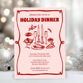 Whimsical Christmas Holiday Dinner Party CUSTOM Kaart