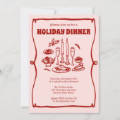 Whimsical Christmas Holiday Dinner Party CUSTOM Kaart (Voorkant)
