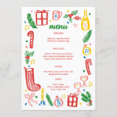 Whimsical Christmas Holiday Party Cute Custom Menu (Voorkant)