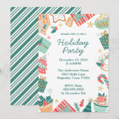 Whimsical Christmas Holiday Party Kaart (Voorkant / Achterkant)