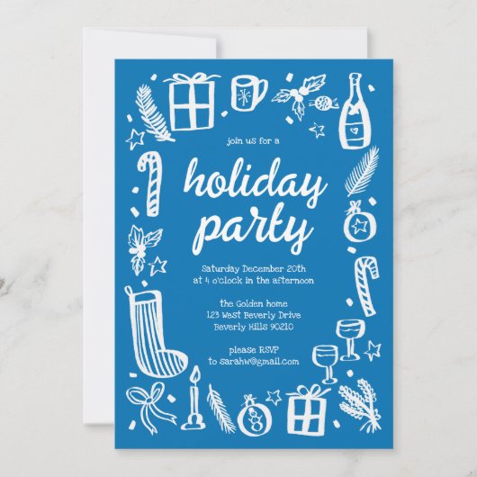 Whimsical Christmas Holiday Party Schattige Custom Kaart (Voorkant)