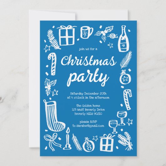 Whimsical Christmas Holiday Party Schattige Custom Kaart (Voorkant)