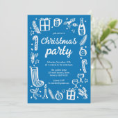 Whimsical Christmas Holiday Party Schattige Custom Kaart (Staand voorkant)