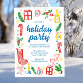 Whimsical Christmas Holiday Party Schattige Custom Kaart