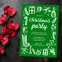 Whimsical Christmas Holiday Party Schattige Custom Kaart