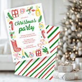 Whimsical Christmas Holiday Party Schattige Custom Kaart