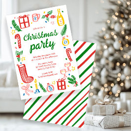 Whimsical Christmas Holiday Party Schattige Custom Kaart